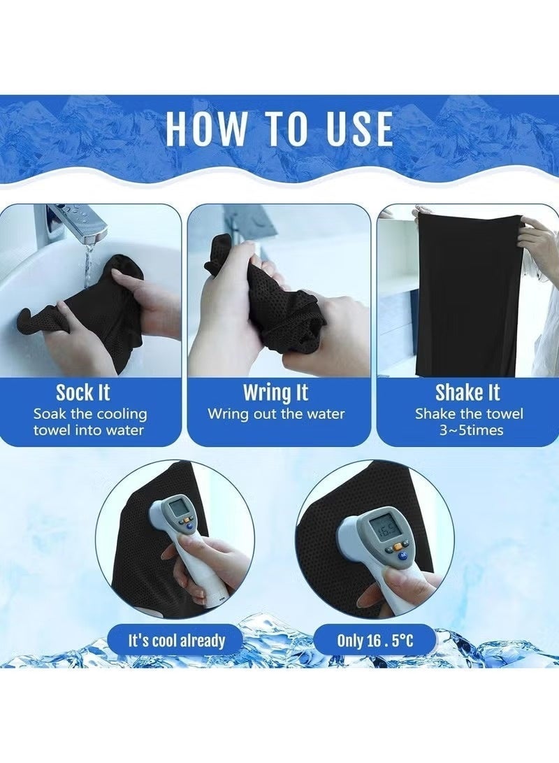 عام عبوتان من منشفة التبريد منشفة عرق ناعمة قابلة للتنفس من الألياف الدقيقة منشفة لياقة بدنية مناشف تبريد باردة للرقبة للسفر والمشي لمسافات طويلة وصالة الألعاب الرياضية واليوغا - Image 5